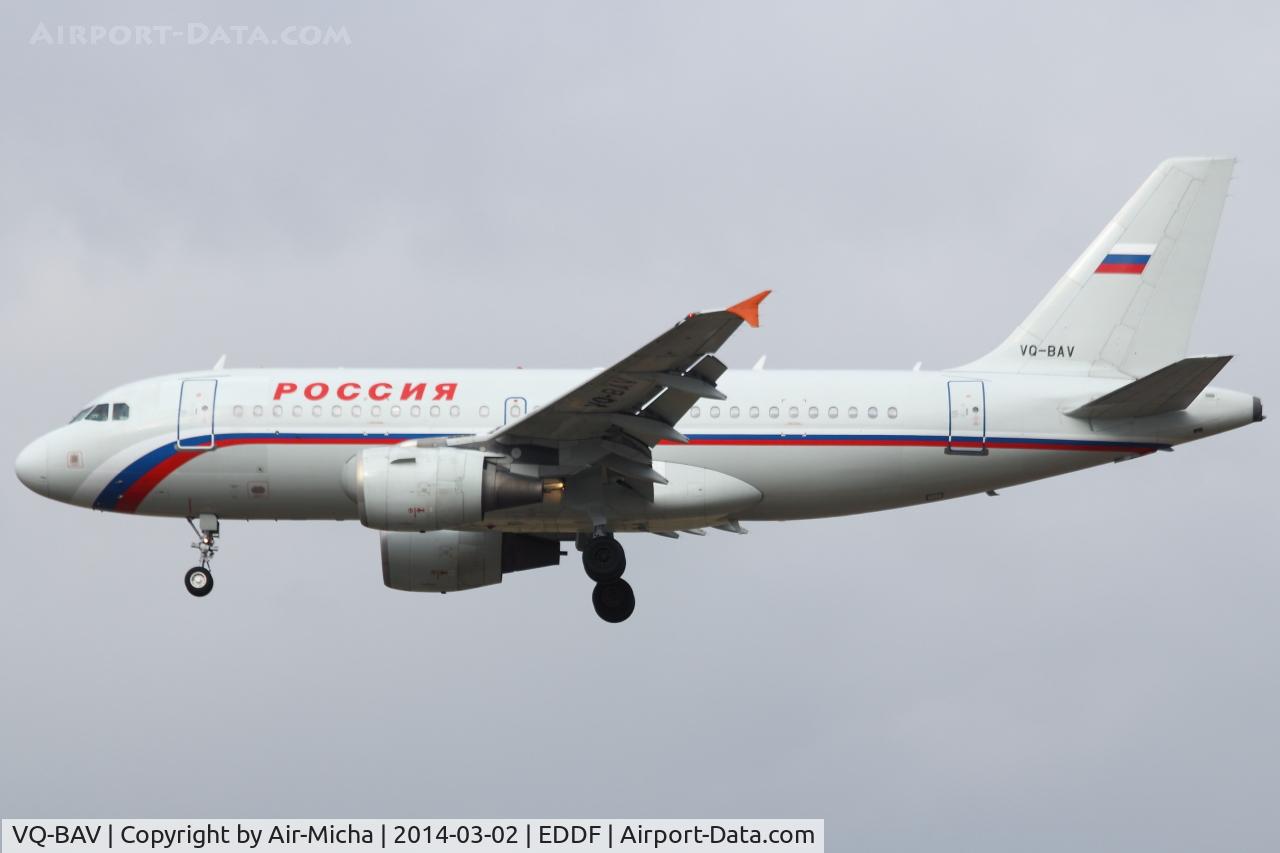 VQ-BAV, 2002 Airbus A319-111 C/N 1743, Rossiya