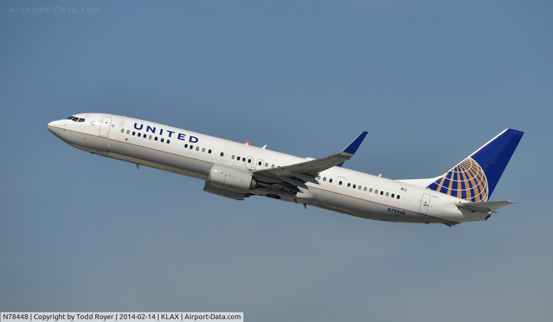 N78448, 2012 Boeing 737-924/ER C/N 40003, Departing LAX on 25R