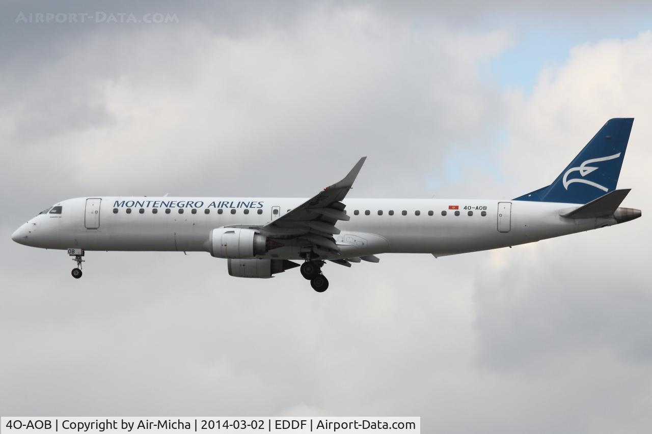 4O-AOB, 2009 Embraer 195LR (ERJ-190-200LR) C/N 19000283, Montenedro Airlines