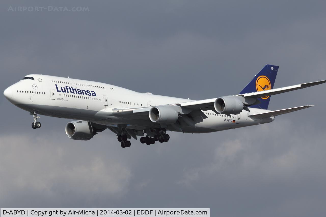 D-ABYD, 2012 Boeing 747-830 C/N 37829, Lufthansa