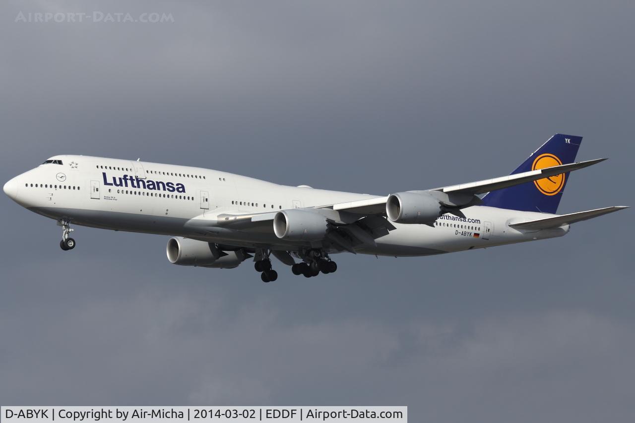 D-ABYK, 2012 Boeing 747-830 C/N 37835, Lufthansa