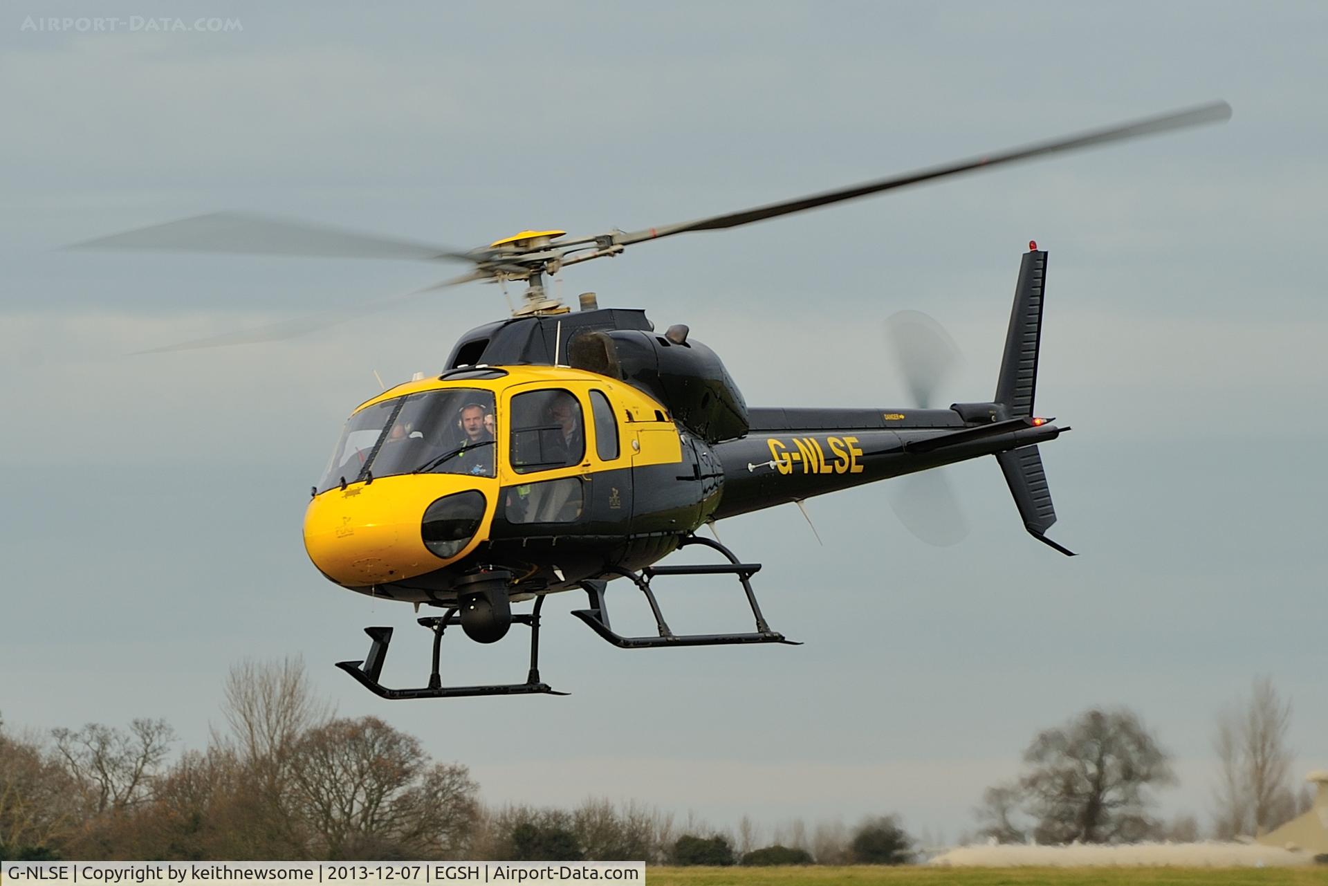 G-NLSE, 1987 Aerospatiale AS-355F-2 Ecureuil 2 C/N 5364, Landing in December sun !