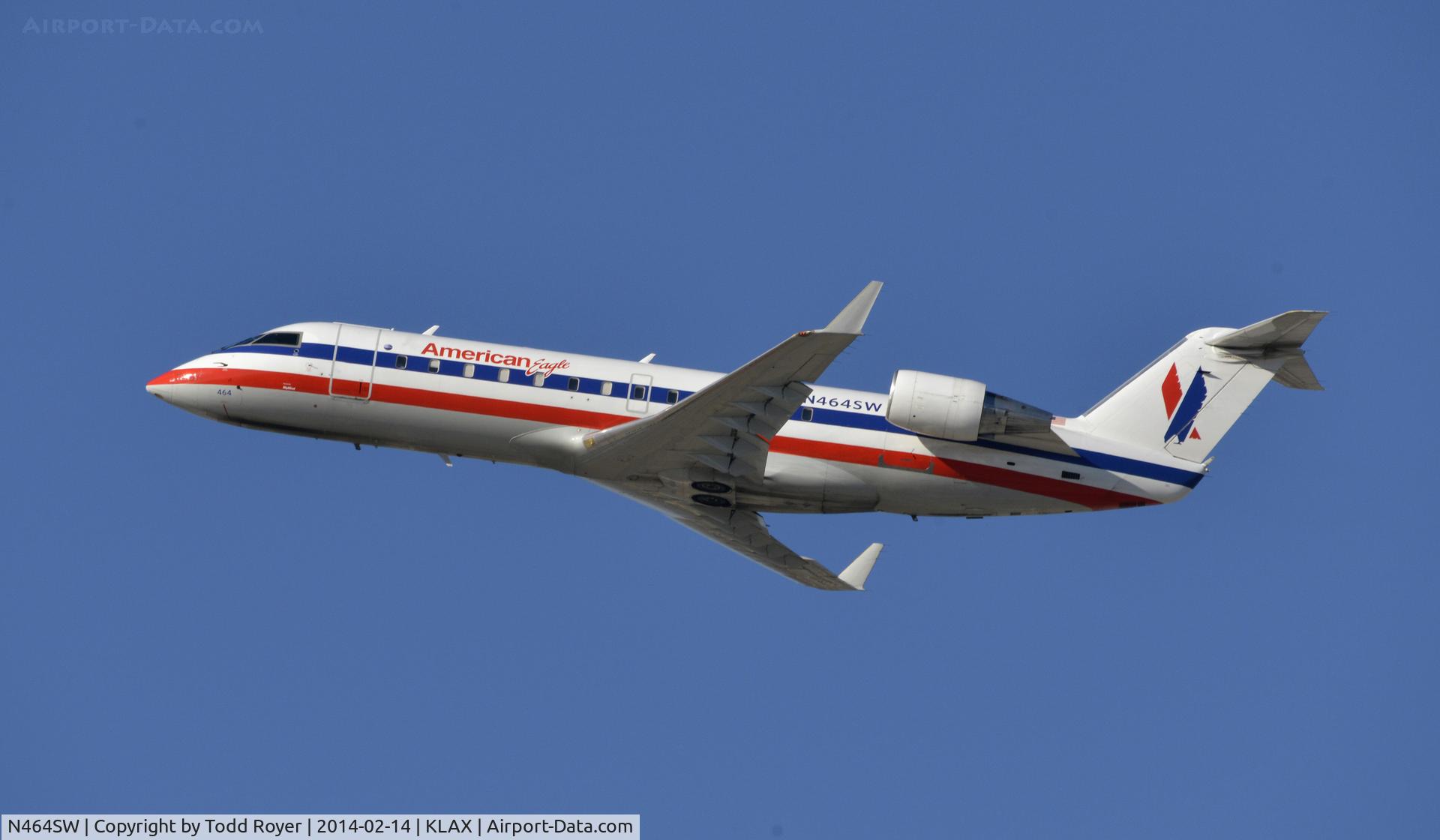N464SW, 2003 Bombardier CRJ-200LR (CL-600-2B19) C/N 7827, Departing LAX on 25R