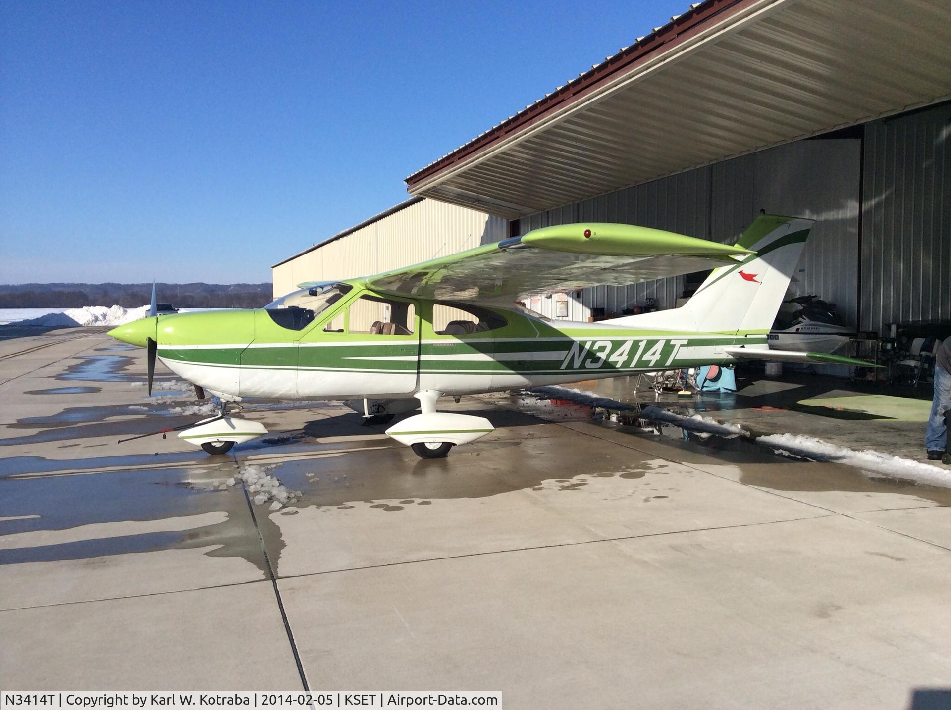 N3414T, 1967 Cessna 177 Cardinal C/N 17700714, Photo taken February 2014
Still based at KSET
3000hrs and still going strong