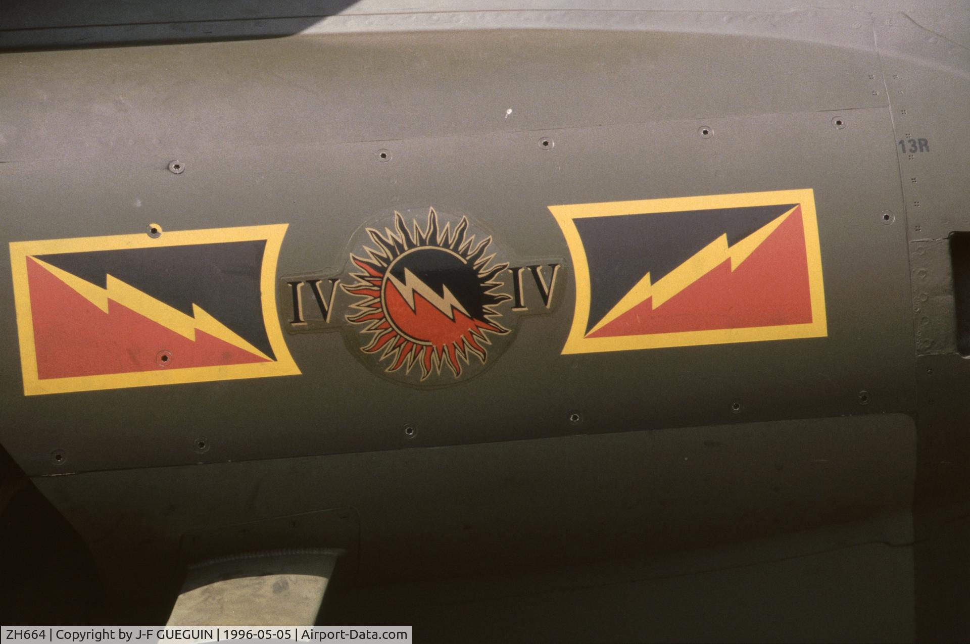 ZH664, 1995 British Aerospace Harrier T.10 C/N TX012, On display at Paris-Le Bourget Airport (Salon des Avions de Légende, 1996).