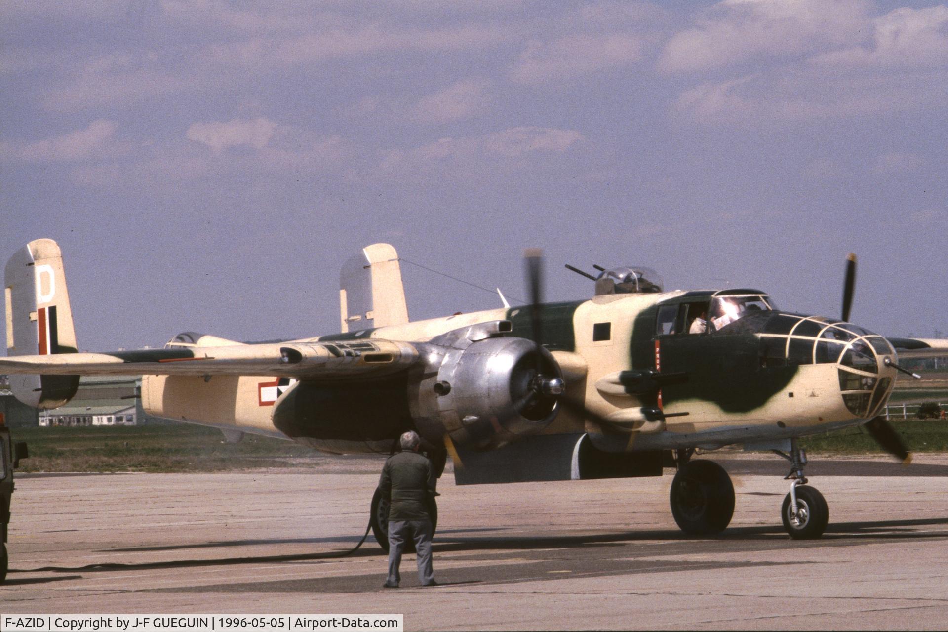 F-AZID, 1945 North American B-25J Mitchell Mitchell C/N 108-47562, On display at Paris-Le Bourget Airport (Salon des Avions de Légende, 1996).