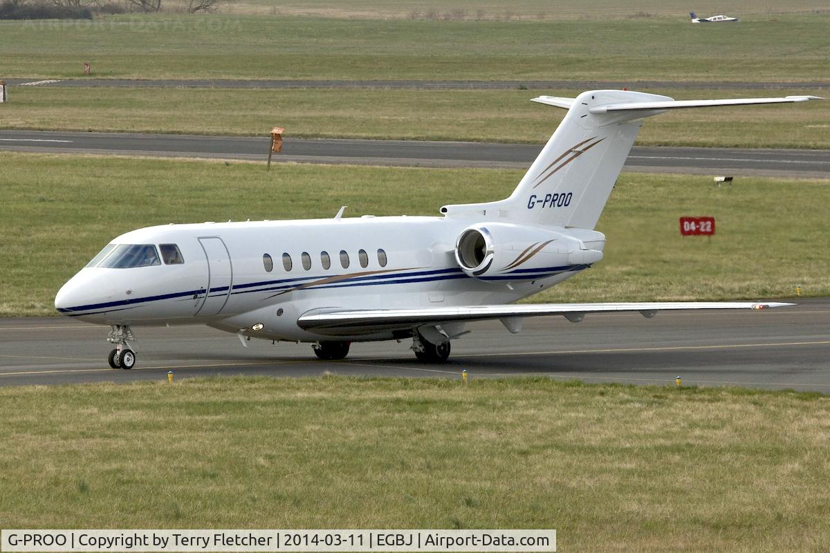 G-PROO, 2009 Hawker Beechcraft 4000 C/N RC-34, Hawker 4000 at Gloucestershire Airport on Day 1 of the 2014 Cheltenham Horse Racing Festival