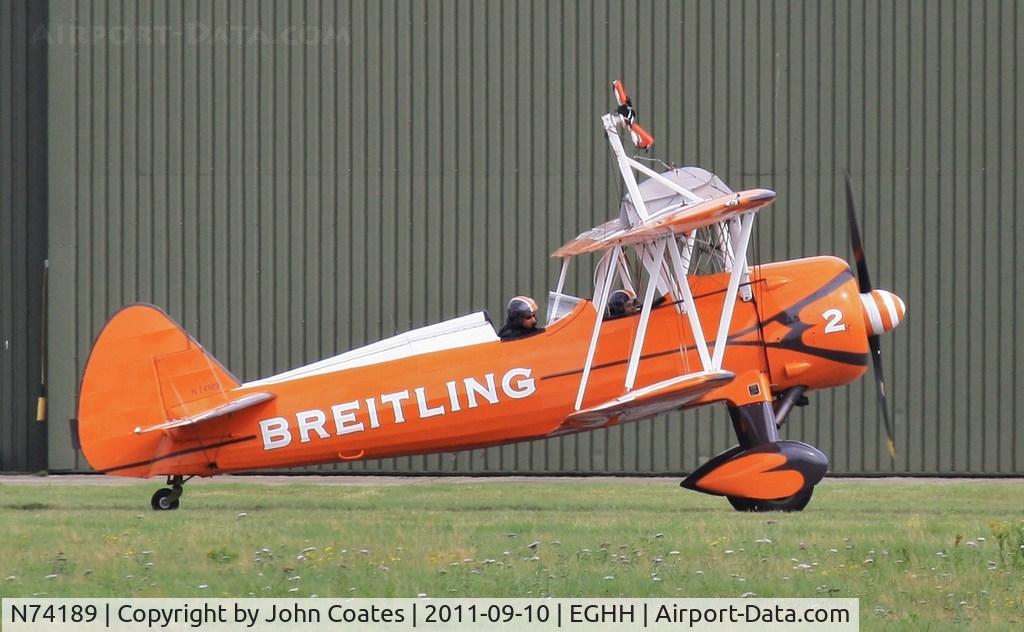 N74189, 1941 Boeing PT-17/R985 Kaydet (A75N1) C/N 75-717, Off to display
