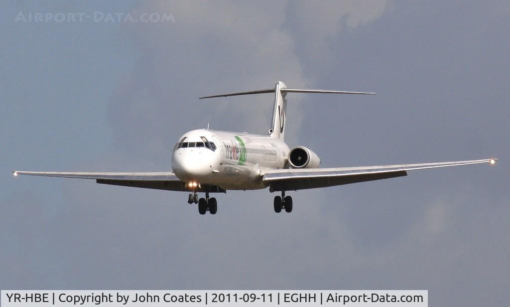 YR-HBE, 1986 McDonnell Douglas MD-83 (DC-9-83) C/N 49396, On approach