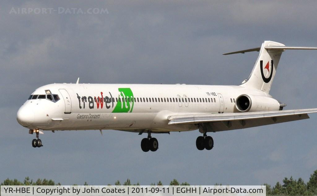 YR-HBE, 1986 McDonnell Douglas MD-83 (DC-9-83) C/N 49396, Medallion Air with Trawel Fly titles