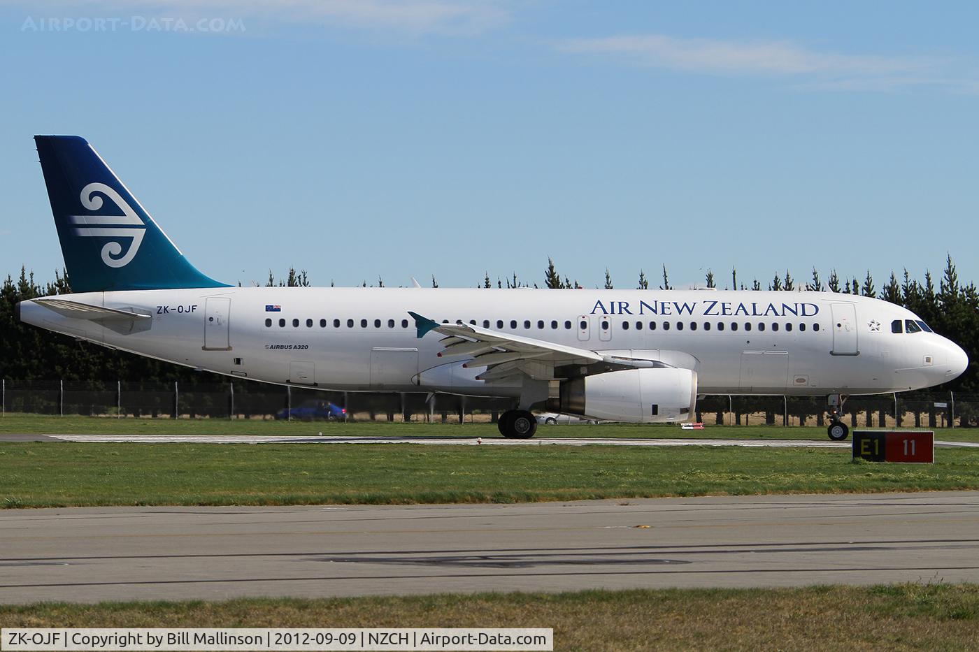 ZK-OJF, 2003 Airbus A320-232 C/N 2153, taxiing from 29