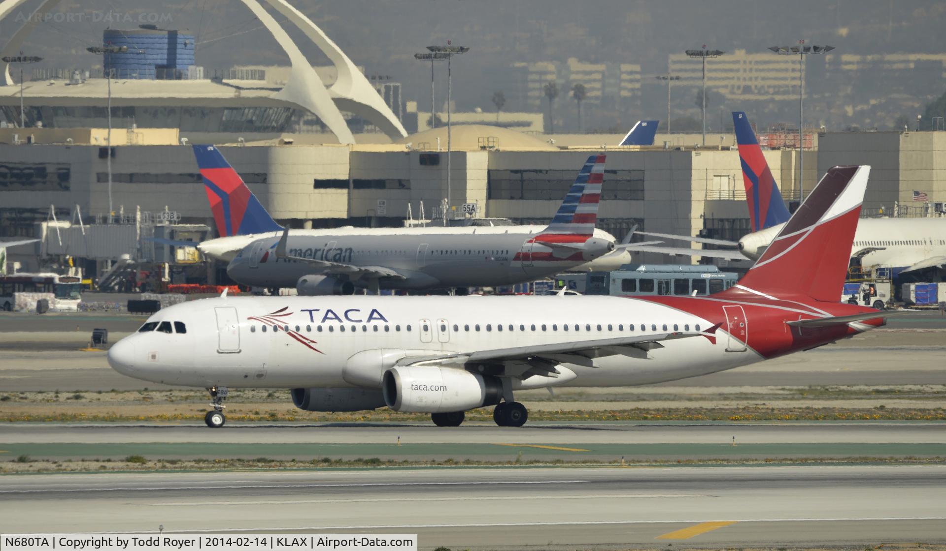 N680TA, 2008 Airbus A320-233 C/N 3538, Taxiing to parking at LAX