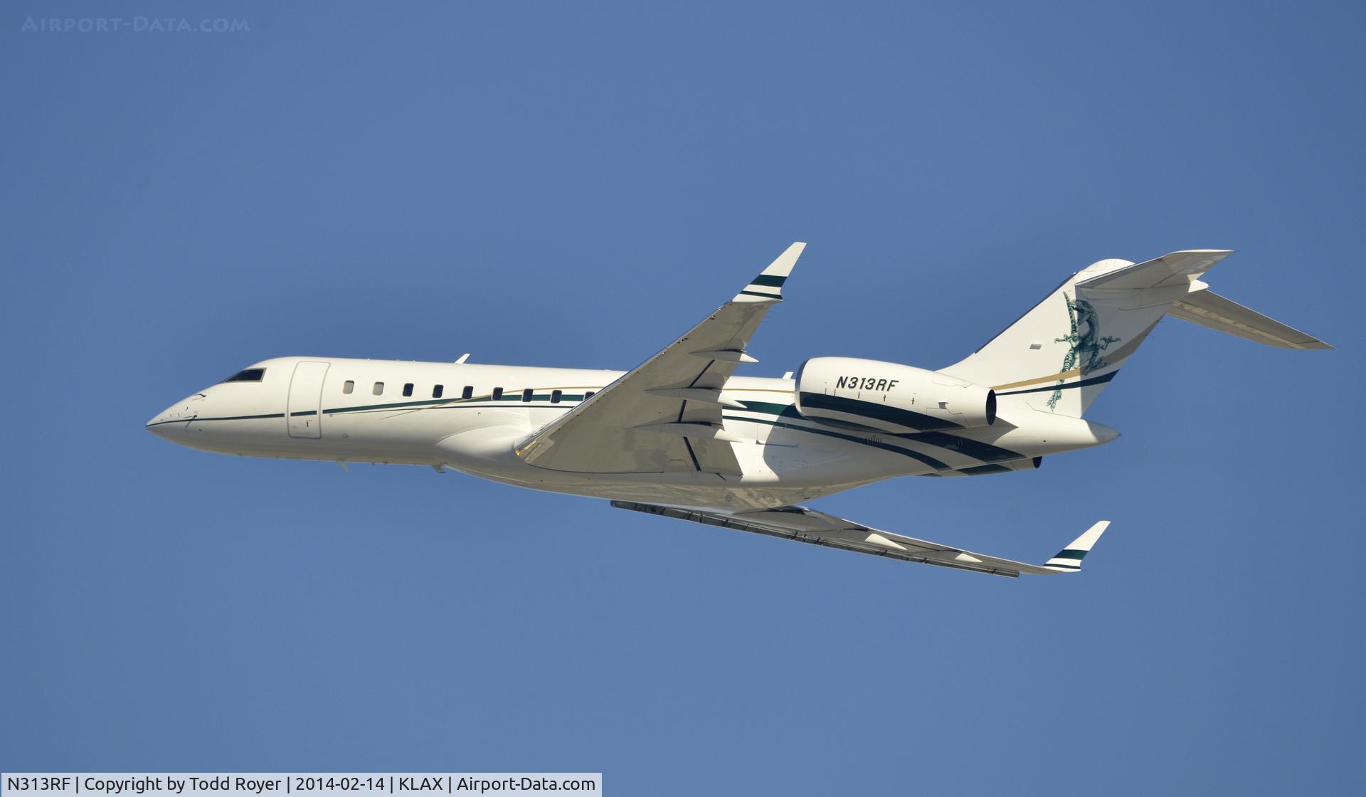 N313RF, 2006 Bombardier BD-700-1A10 Global Express C/N 9194, Departing LAX