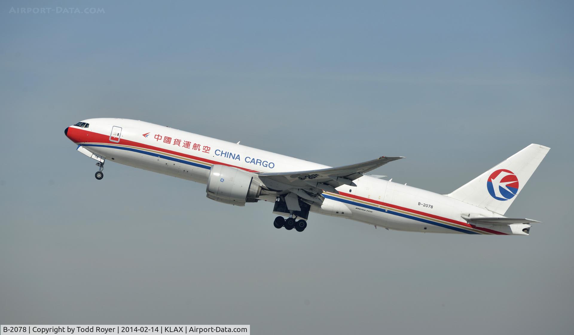 B-2078, 2010 Boeing 777-F6N C/N 37714, Departing LAX on 25R