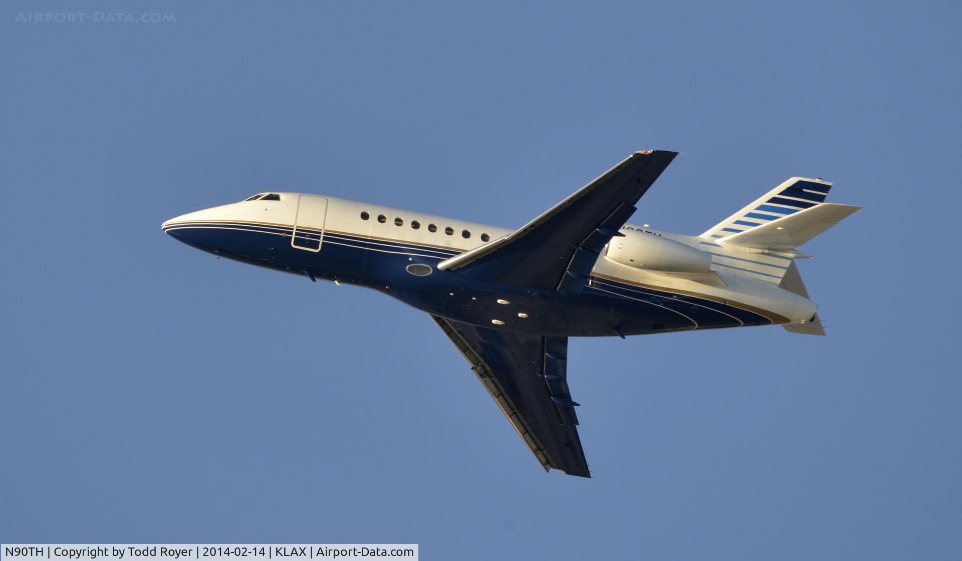 N90TH, 1999 Dassault Falcon 900 C/N 180, Departing LAX