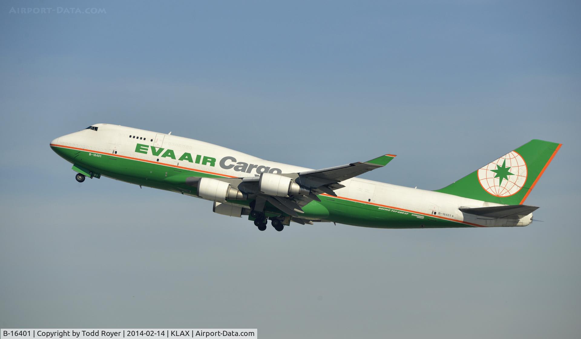 B-16401, 1992 Boeing 747-45EBD(SF) C/N 27062, Departing LAX on 25R