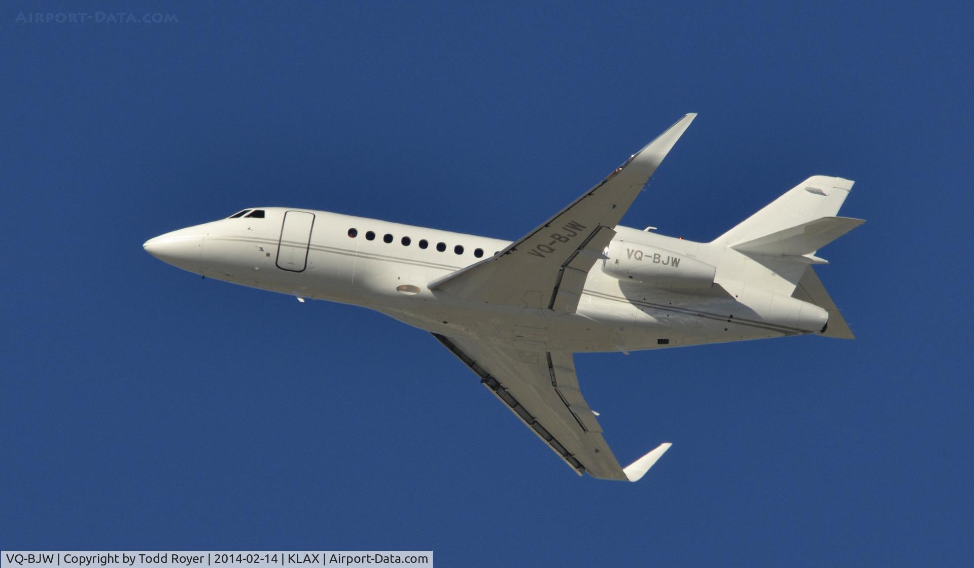 VQ-BJW, 2010 Dassault Falcon 900EX C/N 250, Departing LAX