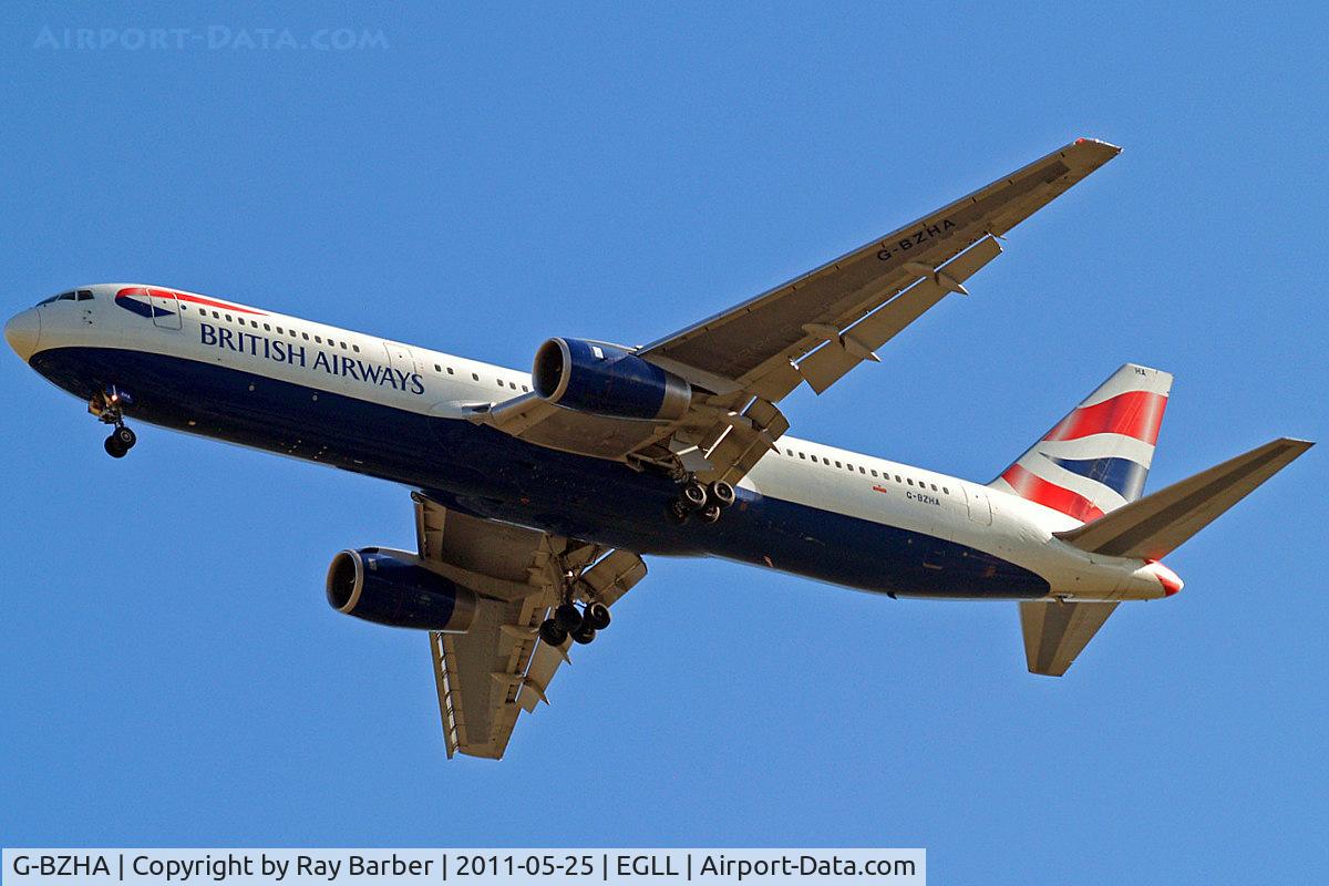 G-BZHA, 1998 Boeing 767-336 C/N 29230, Boeing 767-336ER [29230] (British Airways) Home~G 25/05/2011. On approach 27R.