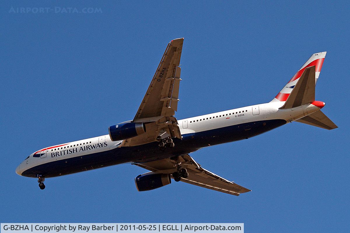 G-BZHA, 1998 Boeing 767-336 C/N 29230, Boeing 767-336ER [29230] (British Airways) Home~G 25/05/2011. On approach 27R.
