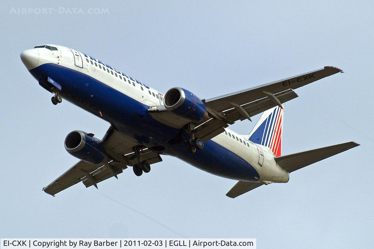 EI-CXK, 1992 Boeing 737-4S3 C/N 25596/2255, Boeing 737-4S3 [25596] (Transaero Airlines) Home~G 03/02/2011. On approach 27R.