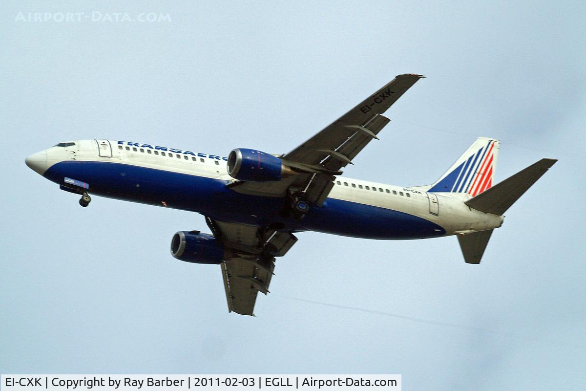 EI-CXK, 1992 Boeing 737-4S3 C/N 25596/2255, Boeing 737-4S3 [25596] (Transaero Airlines) Home~G 03/02/2011. On approach 27R.