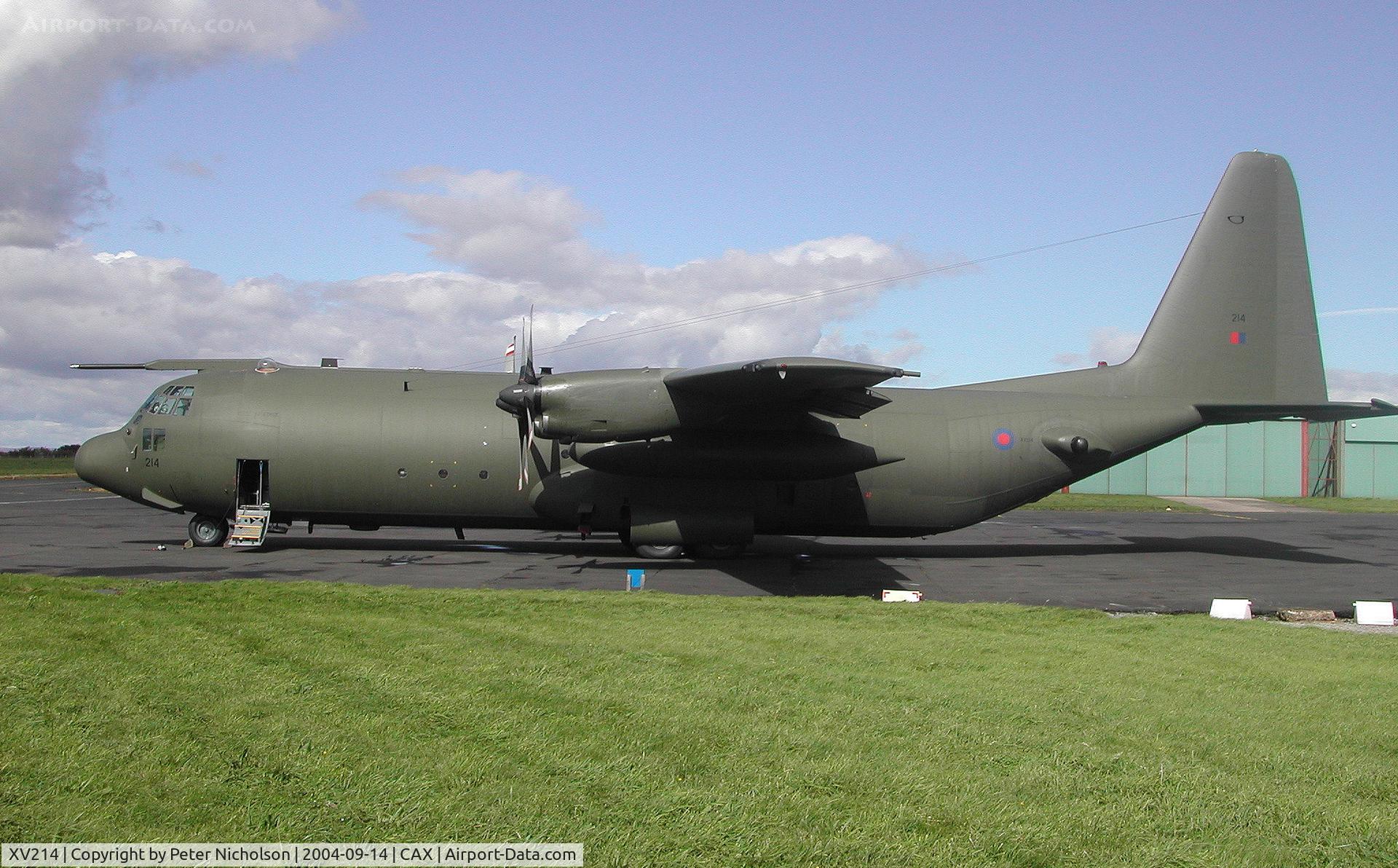 XV214, 1966 Lockheed C-130K Hercules C.3 C/N 382-4241, Hercules C.3, callsign Ascot 617, of the Lyneham Transport Wing as seen at Carlisle in September 2004.