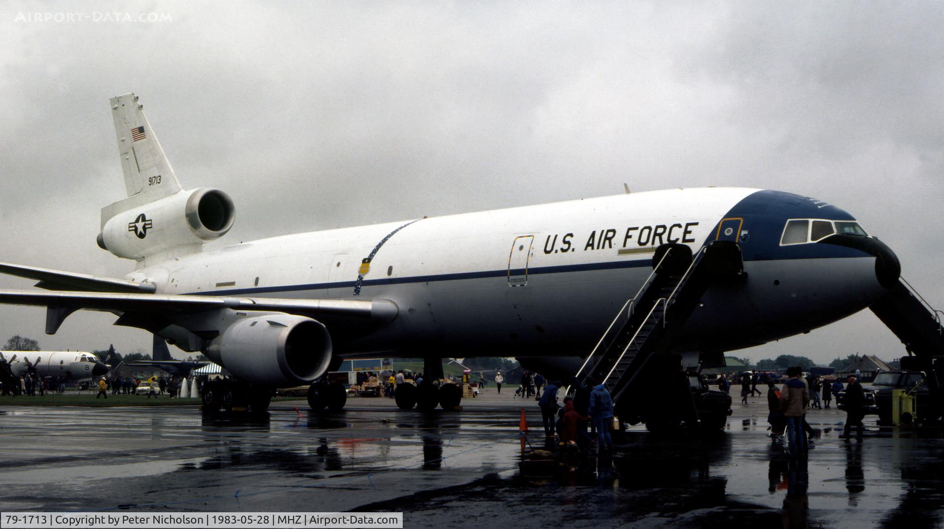 79-1713, 1981 McDonnell Douglas KC-10A Extender C/N 48205, KC-10A Extender of the 2nd Bomb Wing on display at the 1983 RAF Mildenhall Air Fete.