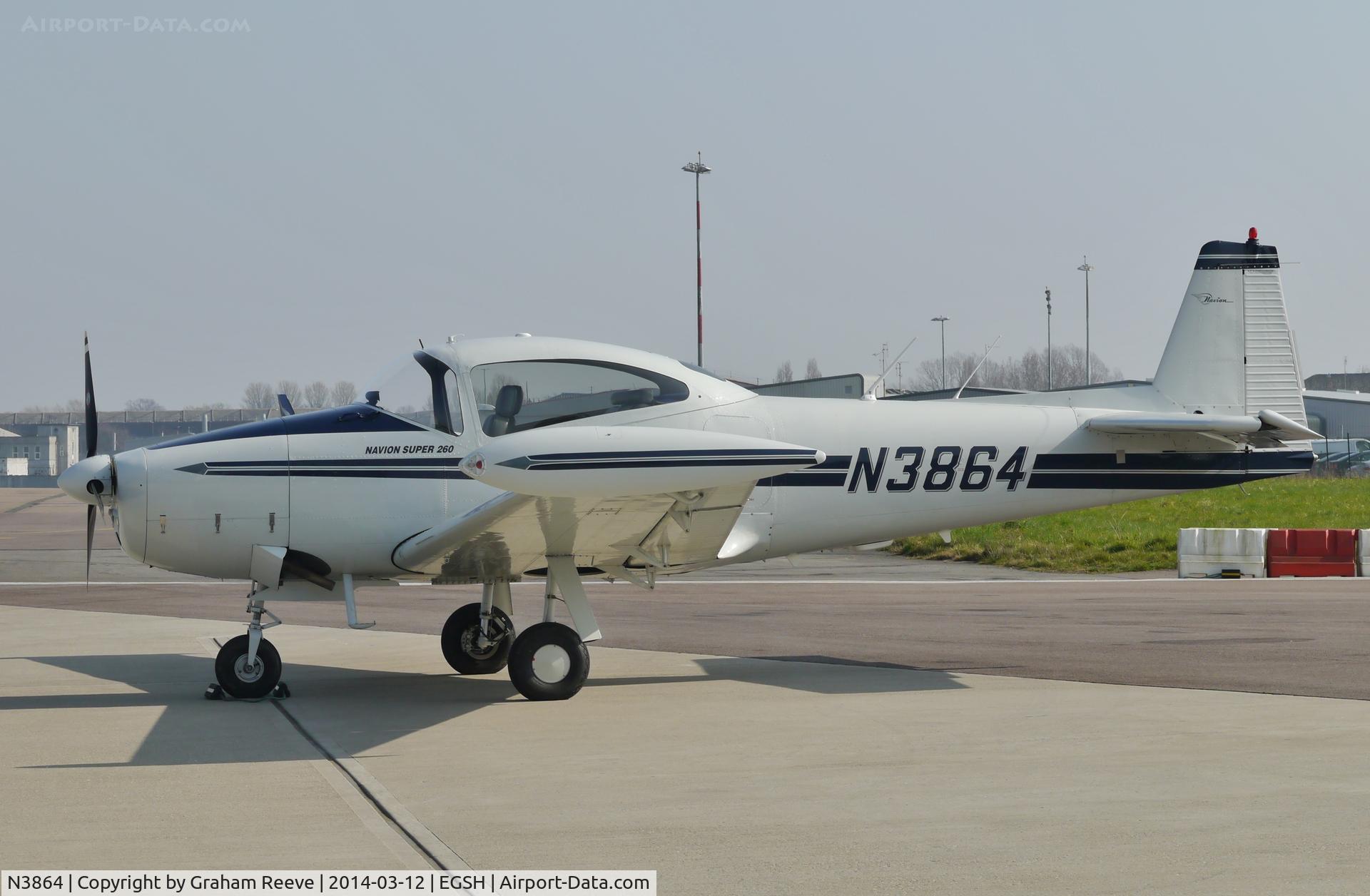 N3864, 1951 Ryan Navion B C/N NAV-4-2285B, Parked at Norwich.