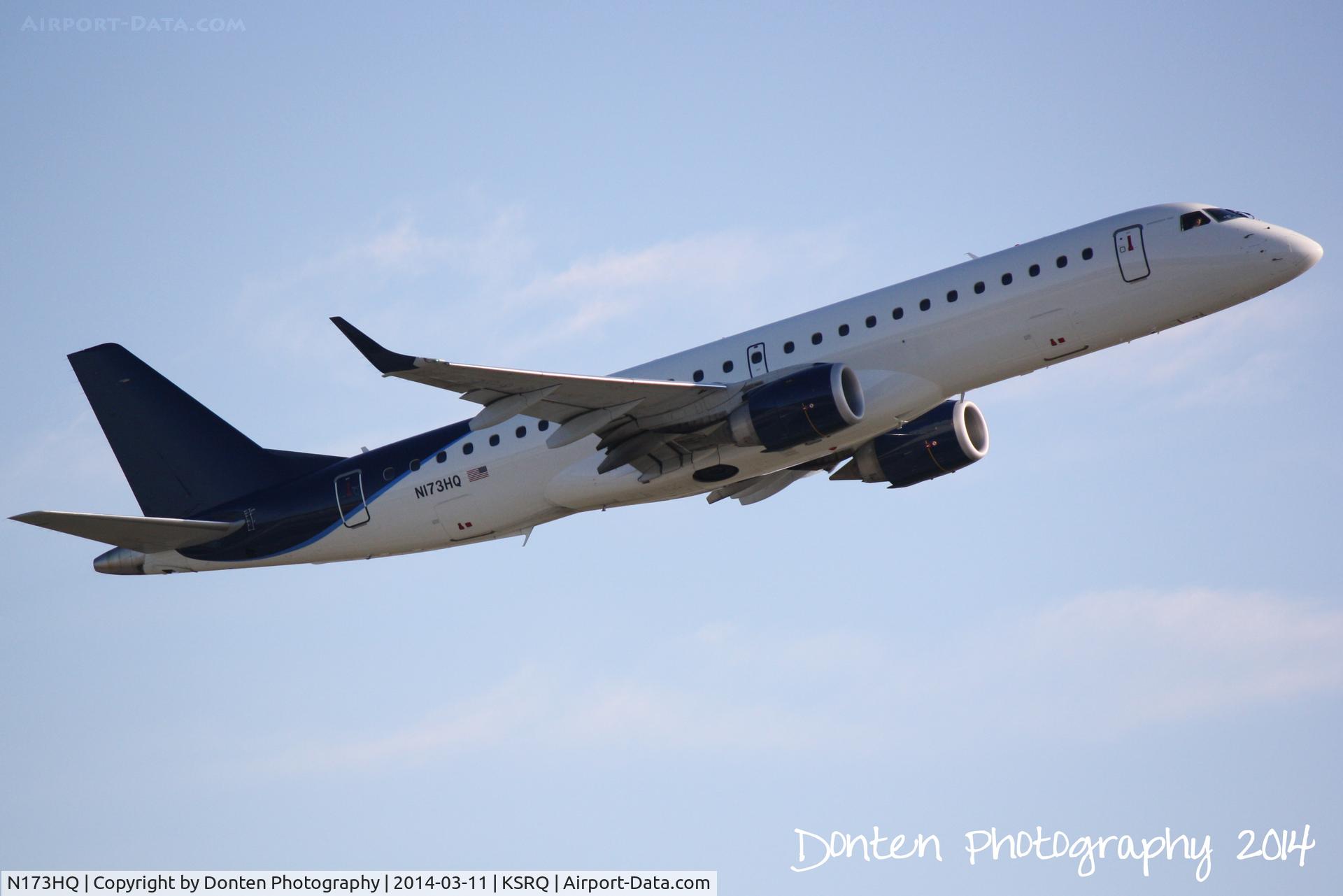 N173HQ, 2008 Embraer 190AR (ERJ-190-100IGW) C/N 19000206, Republic Flight 5689 (N173HQ) departs Sarasota-Bradenton International Airport enroute to Tunica Airport