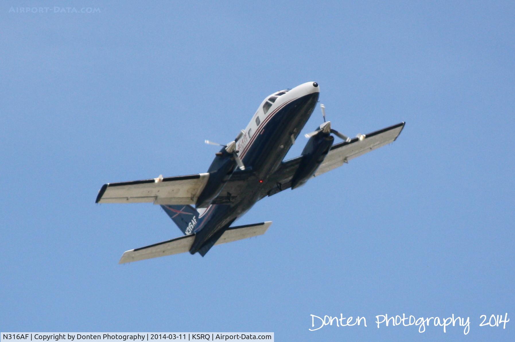 N316AF, 1980 Embraer EMB-110P1 Bandeirante C/N 110.271, Embraer EMB-110 Bandeirante (N316AF) departs Sarasota-Bradenton International Airport