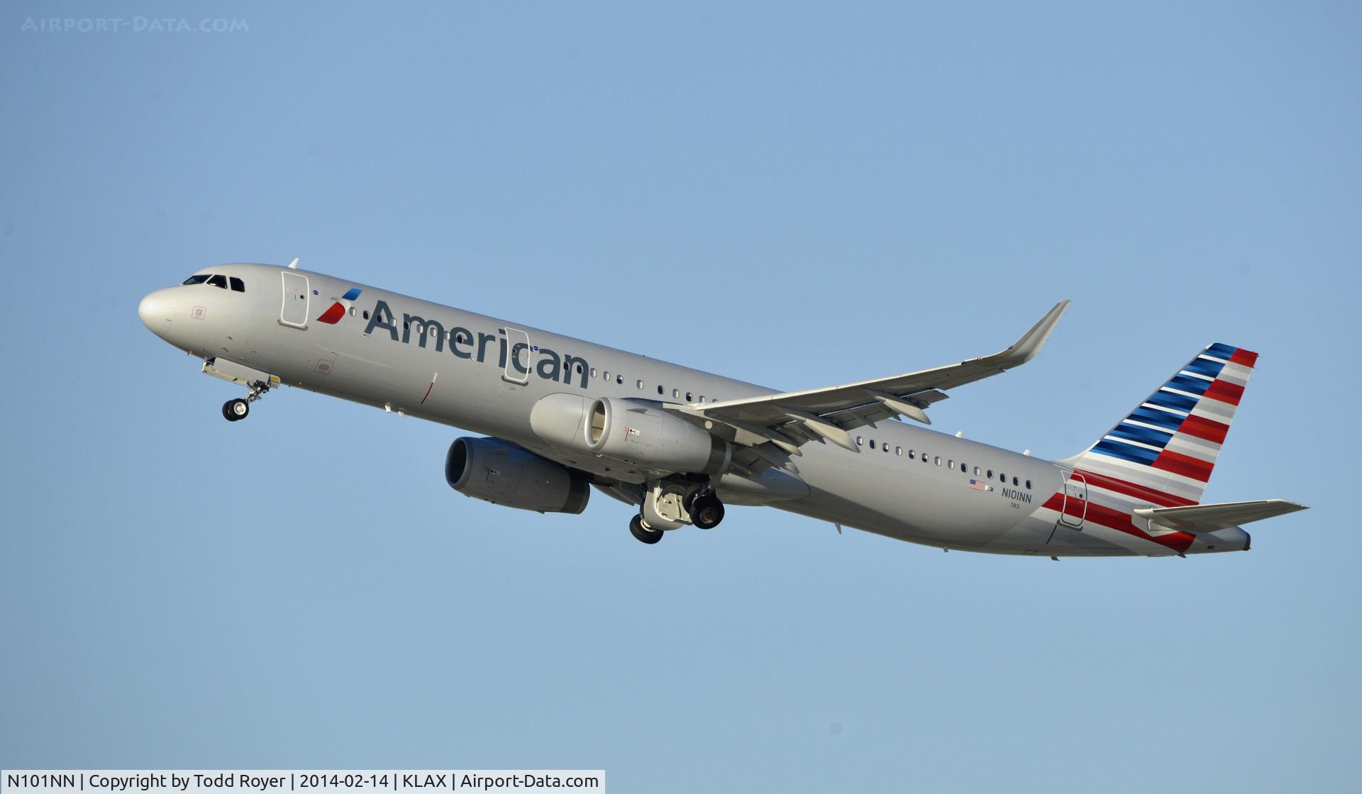 N101NN, 2013 Airbus A321-231 C/N 5834, Departing LAX on 25R