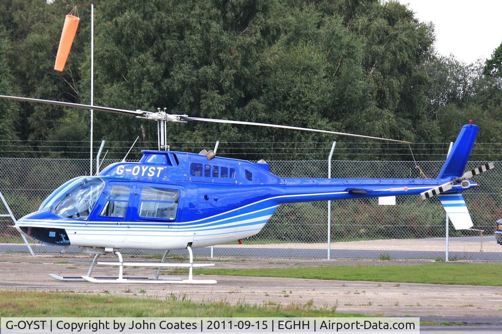 G-OYST, 1975 Agusta AB-206B JetRanger II C/N 8440, At BHL