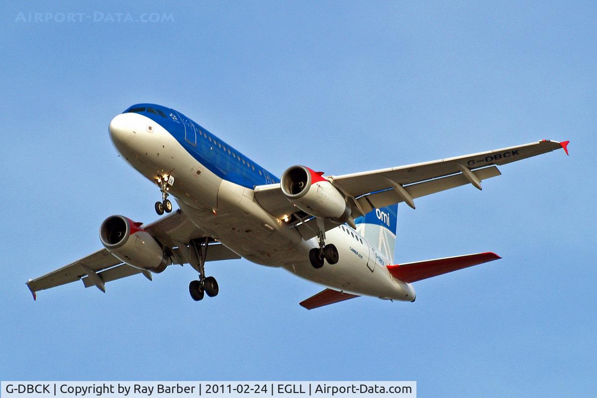 G-DBCK, 2007 Airbus A319-131 C/N 3049, Airbus A319-131 [3049] (bmi British Midland) Home~G 24/02/2011. On approach 27R.