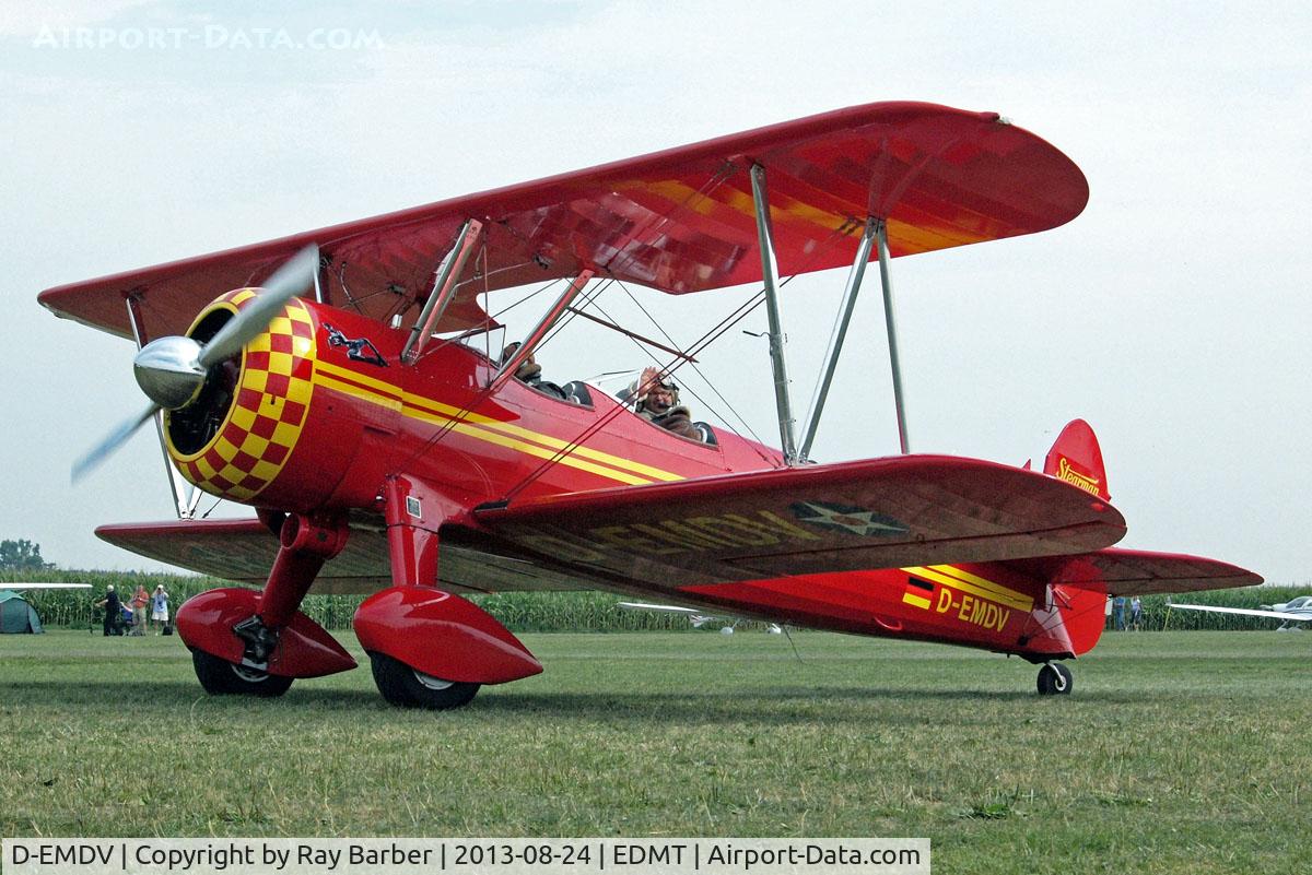 D-EMDV, 1942 Boeing E75N1 C/N 75-5844, Boeing Stearman N2S-5 (E-75) Kaydet [75-5844] Tannheim~D 24/08/2013