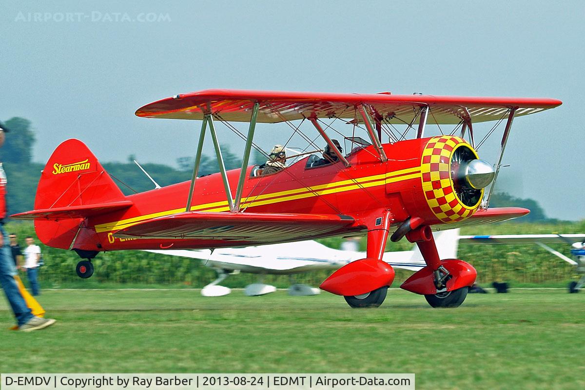 D-EMDV, 1942 Boeing E75N1 C/N 75-5844, Boeing Stearman N2S-5 (E-75) Kaydet [75-5844] Tannheim~D 24/08/2013