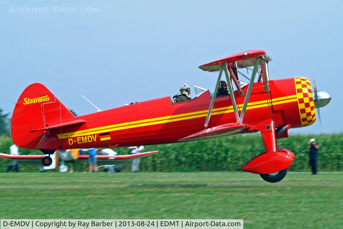 D-EMDV, 1942 Boeing E75N1 C/N 75-5844, Boeing Stearman N2S-5 (E-75) Kaydet [75-5844] Tannheim~D 24/08/2013