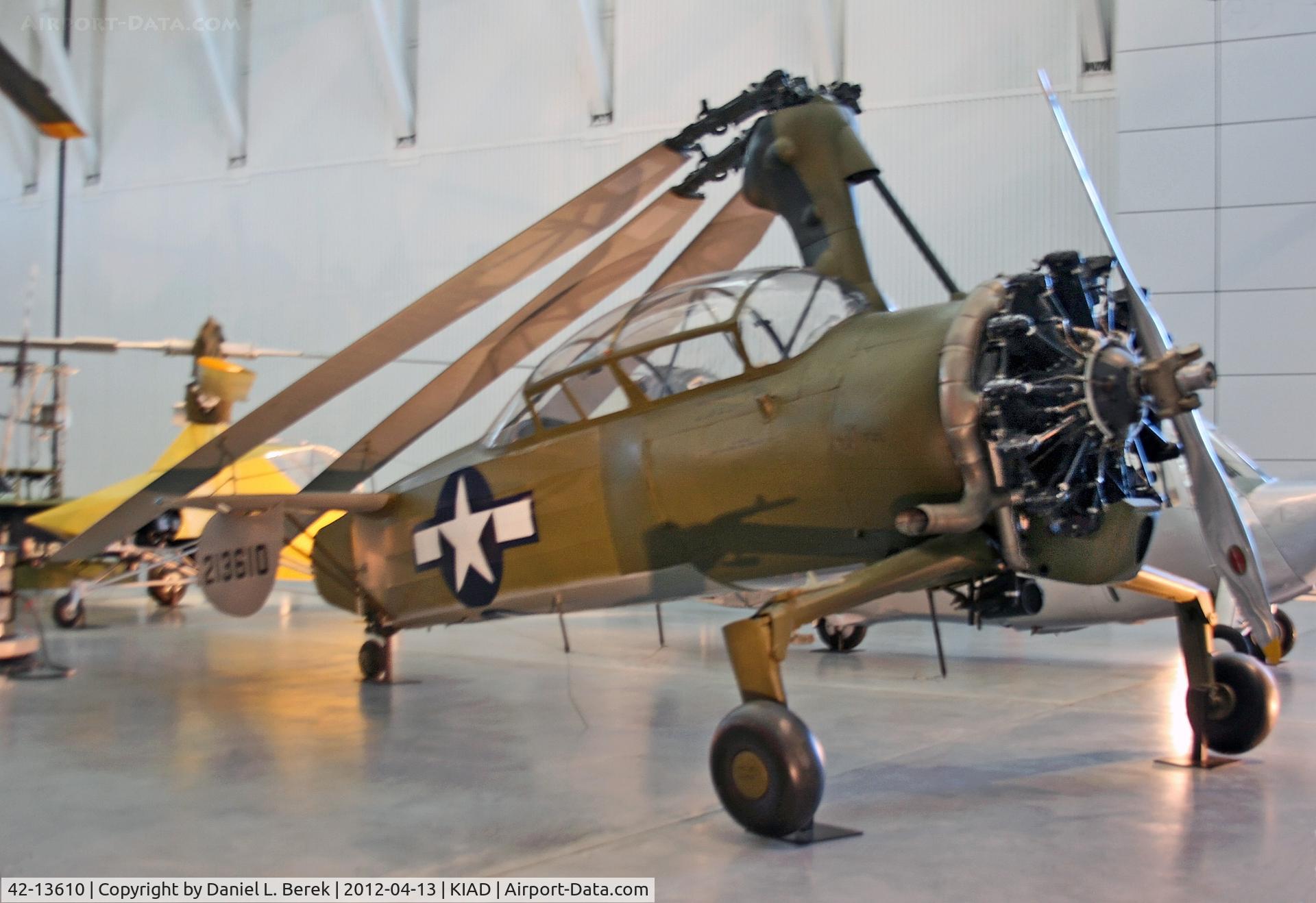 42-13610, 1942 Kellett XO-60 C/N 118, The Kellett XO-60 represented the final stage in the development of the autogiro, but by then the Sikorsky was producing helicopters that better suited the needs of the Army.