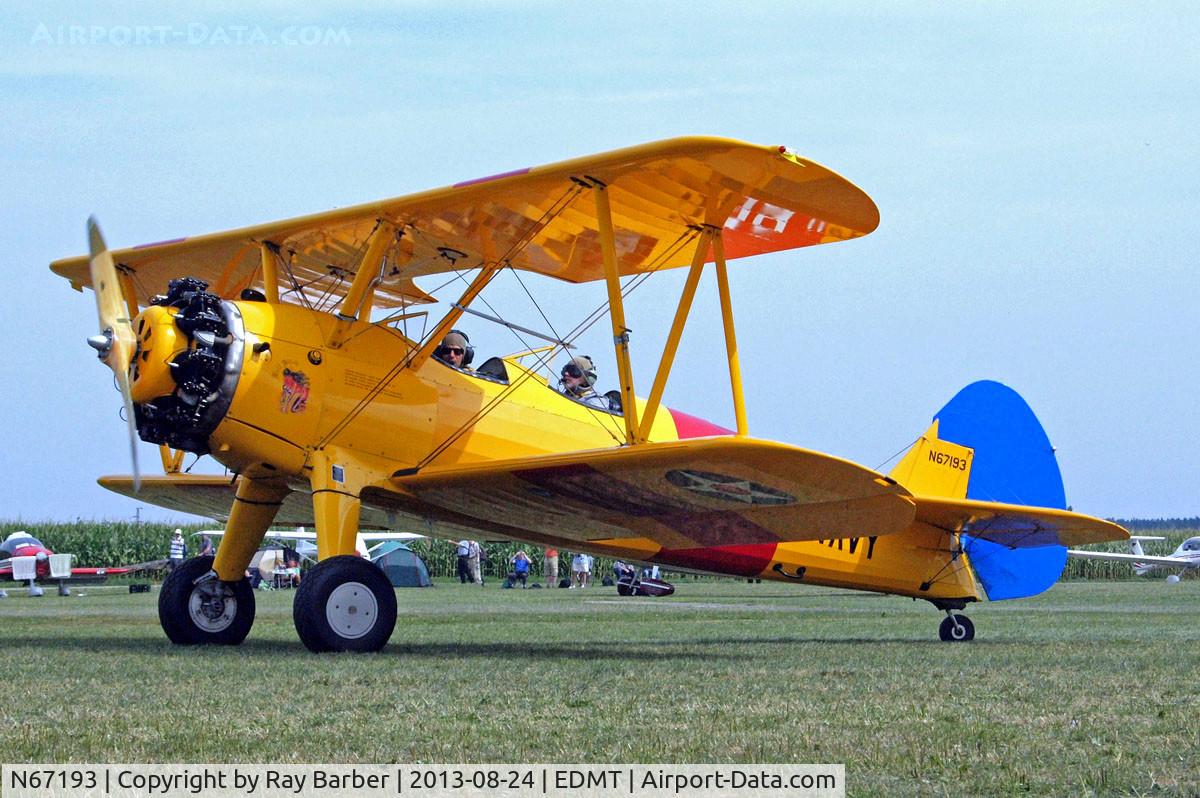 N67193, 1942 Boeing E75 (N2S-5) C/N 75-8116, Boeing Stearman N2S-5 Kaydet [75-8116] Tannheim~G 24/08/2013