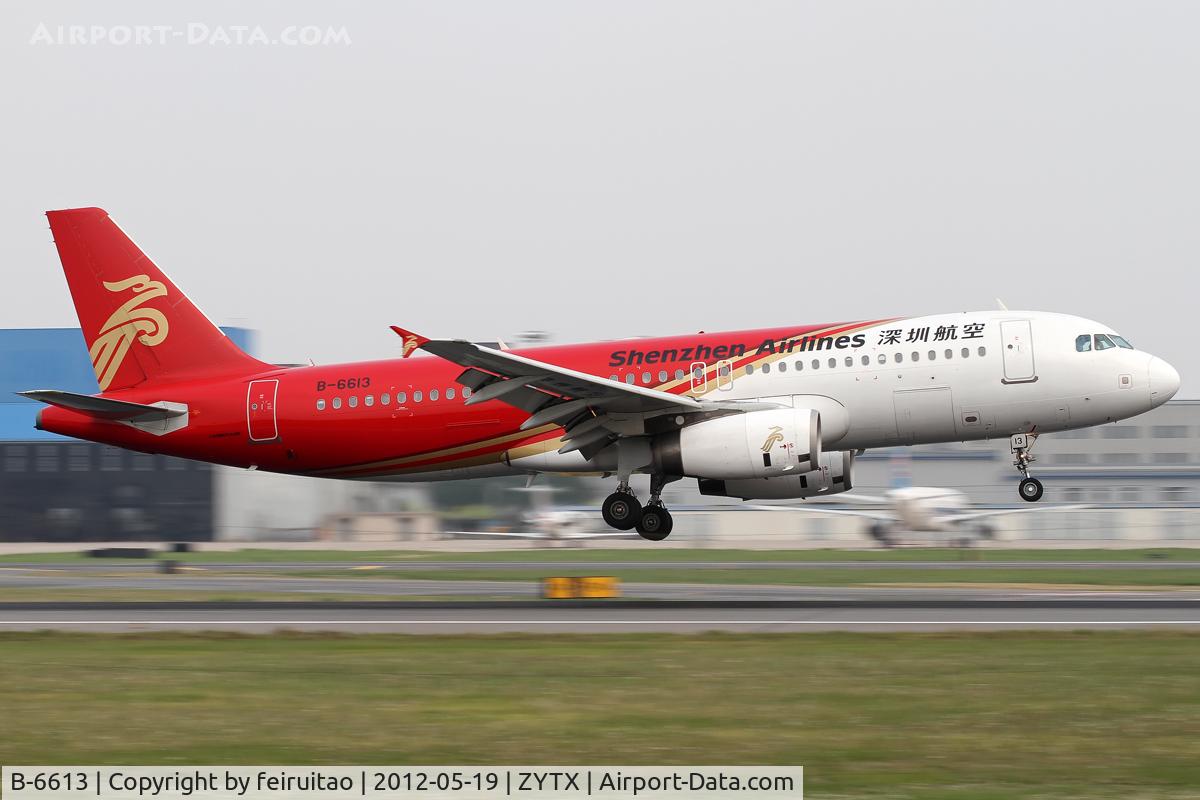 B-6613, 2010 Airbus A320-232 C/N 4176, landing RWY24