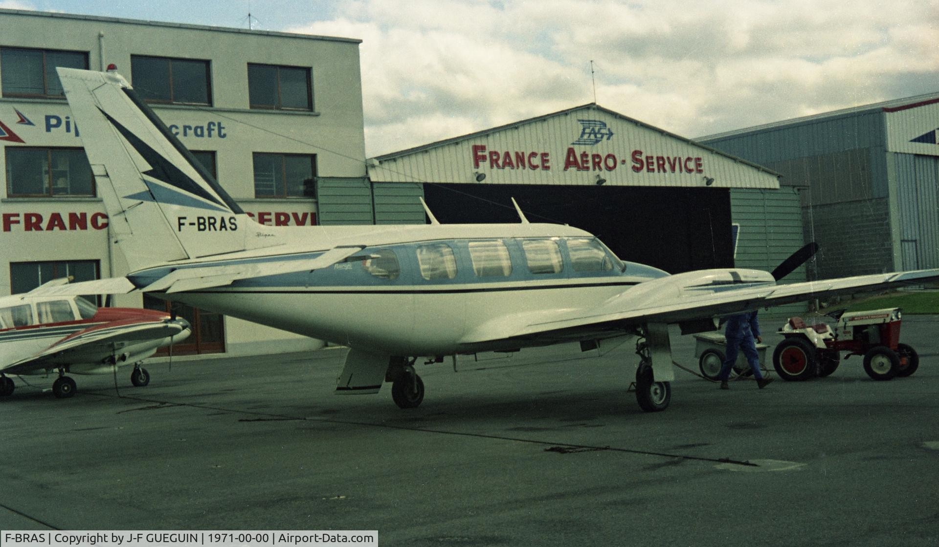 F-BRAS, 1968 Piper PA-31 Navajo C/N 31281, Parked at Paris/Toussus-le-Noble airport.