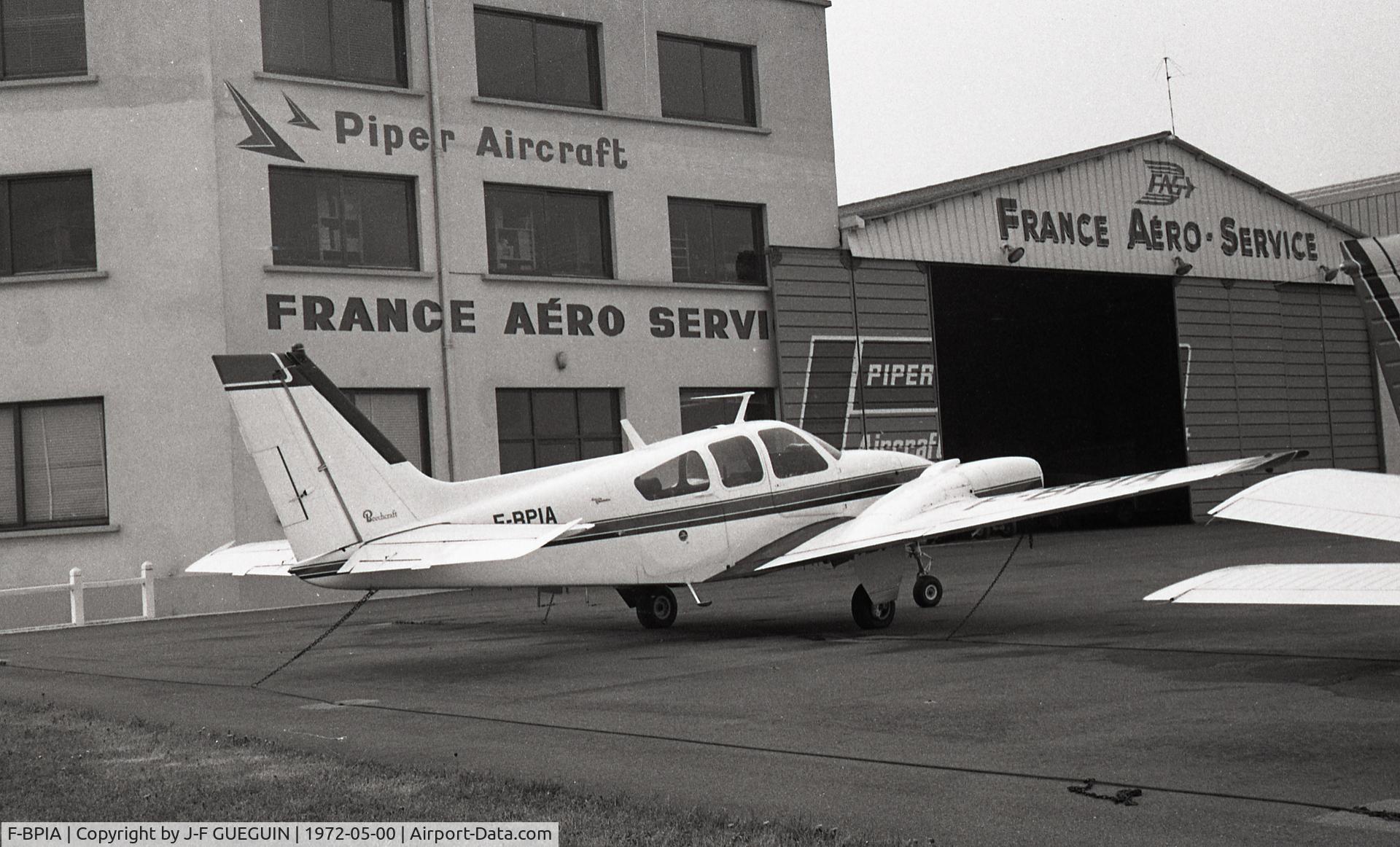F-BPIA, Beech D55 Baron C/N TE545, Parked at Paris/Toussus-le-Noble airport.