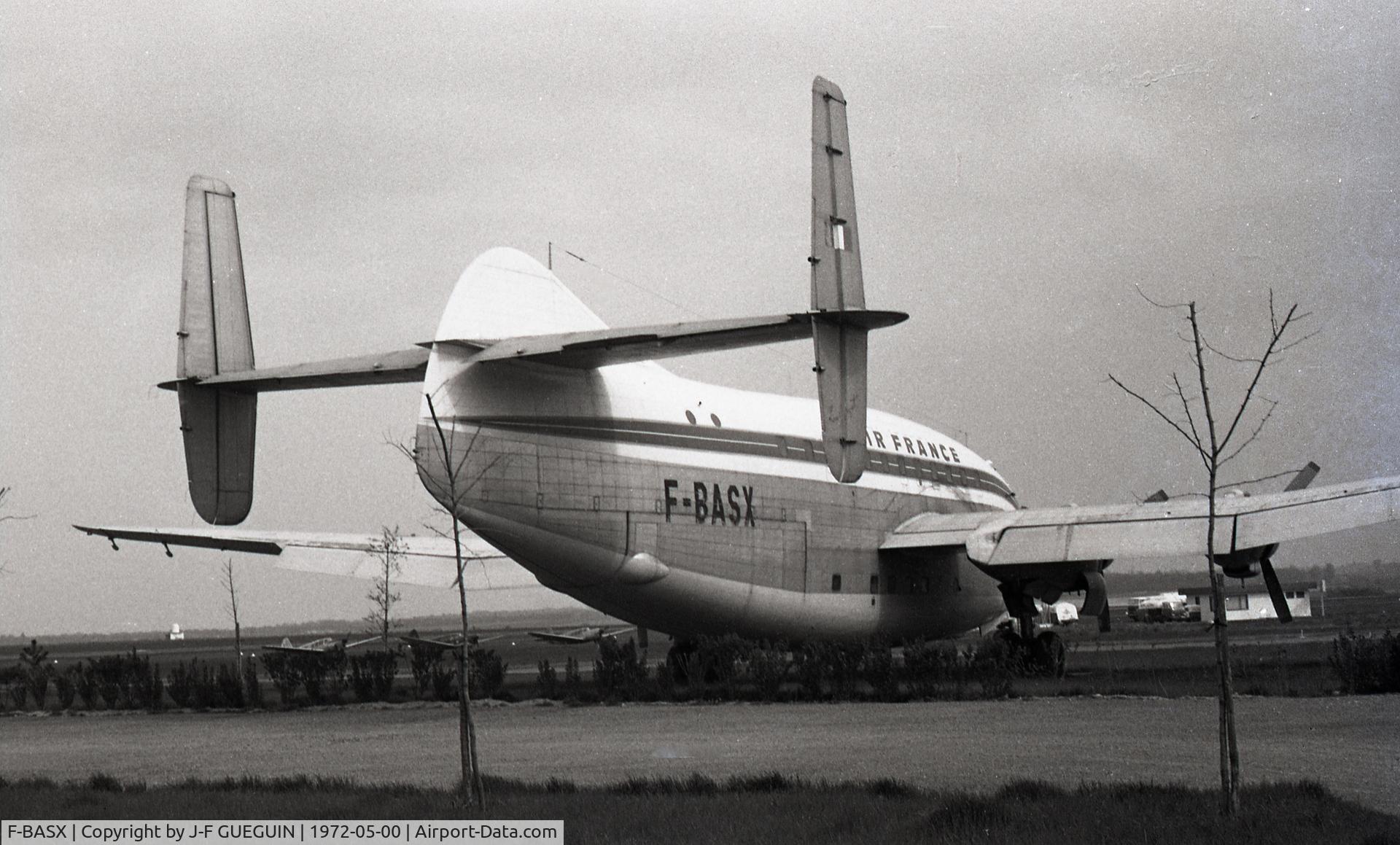 F-BASX, 1950 Breguet 763 Provence C/N 10, Parked at Paris/Toussus-le-Noble airport, May 1972.