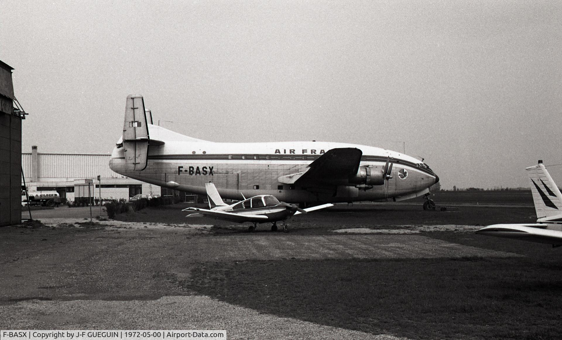 F-BASX, 1950 Breguet 763 Provence C/N 10, Parked at Paris/Toussus-le-Noble airport, May 1972.