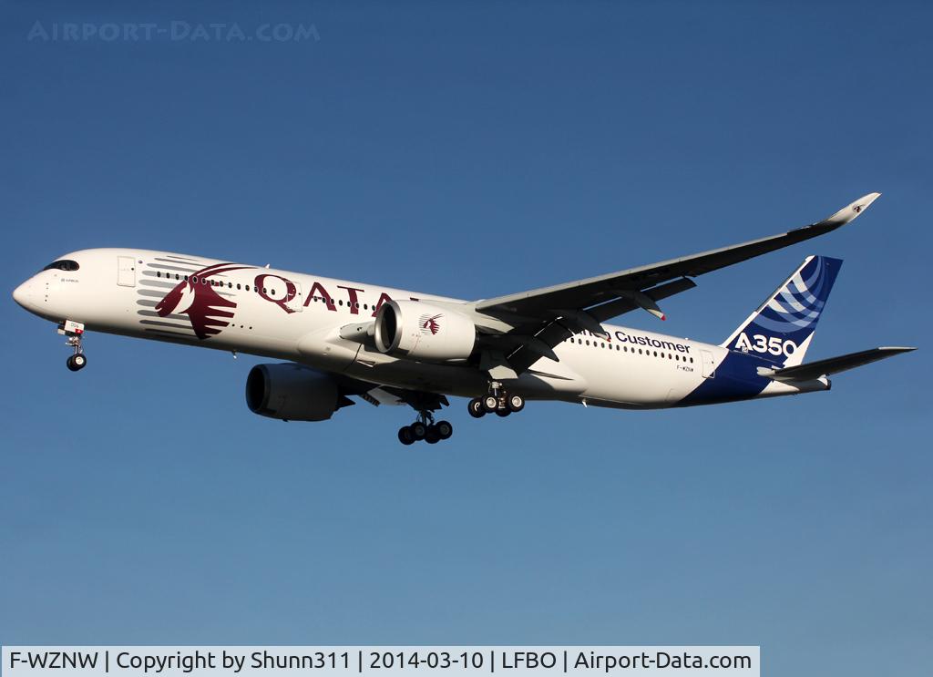 F-WZNW, 2013 Airbus A350-941 C/N 004, C/n 0004 - 4th A350 Prototype in dual Airbus house & Qatar Airways c/s with additional 'A350 XWB Lauch Customer'