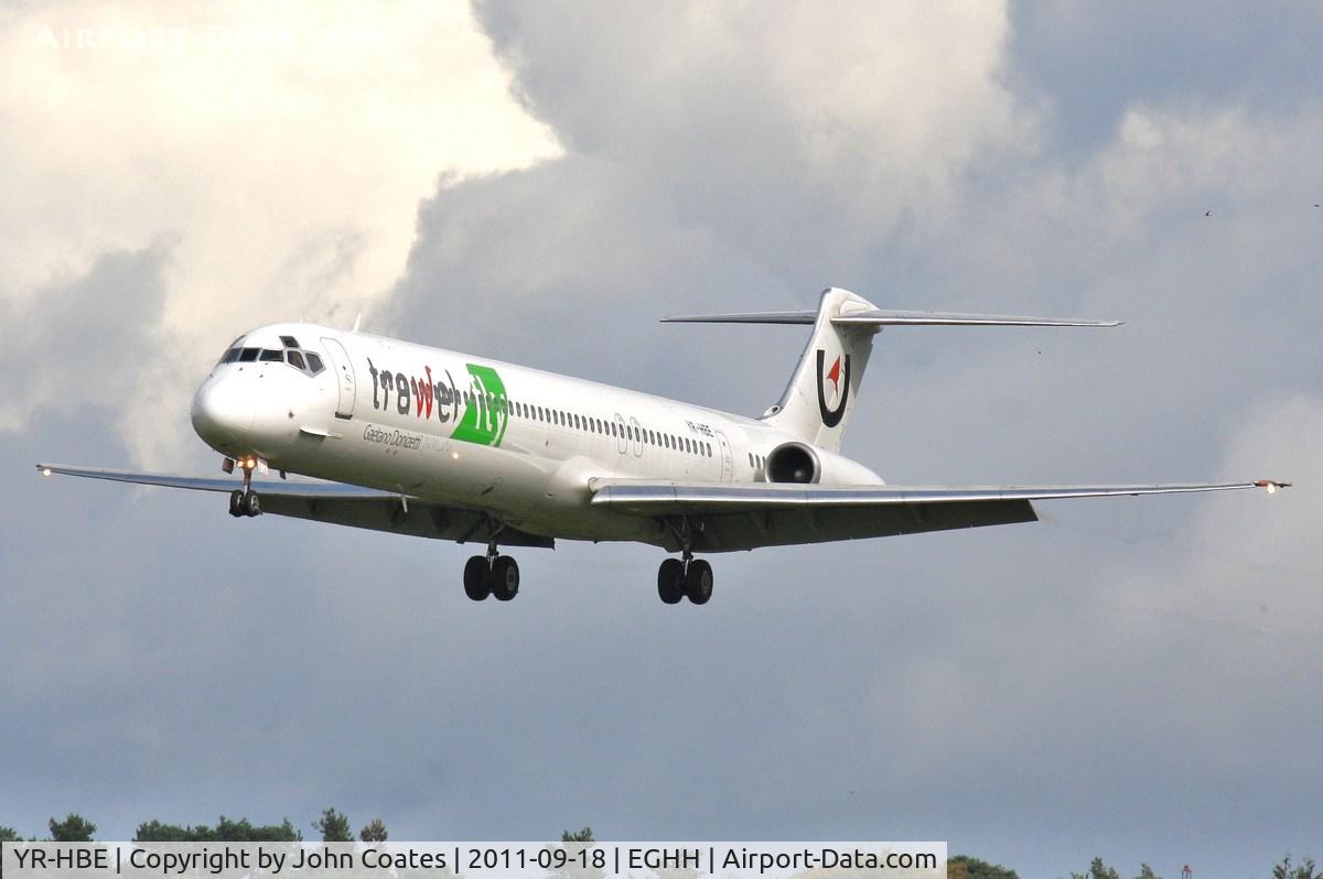 YR-HBE, 1986 McDonnell Douglas MD-83 (DC-9-83) C/N 49396, Finals to 26