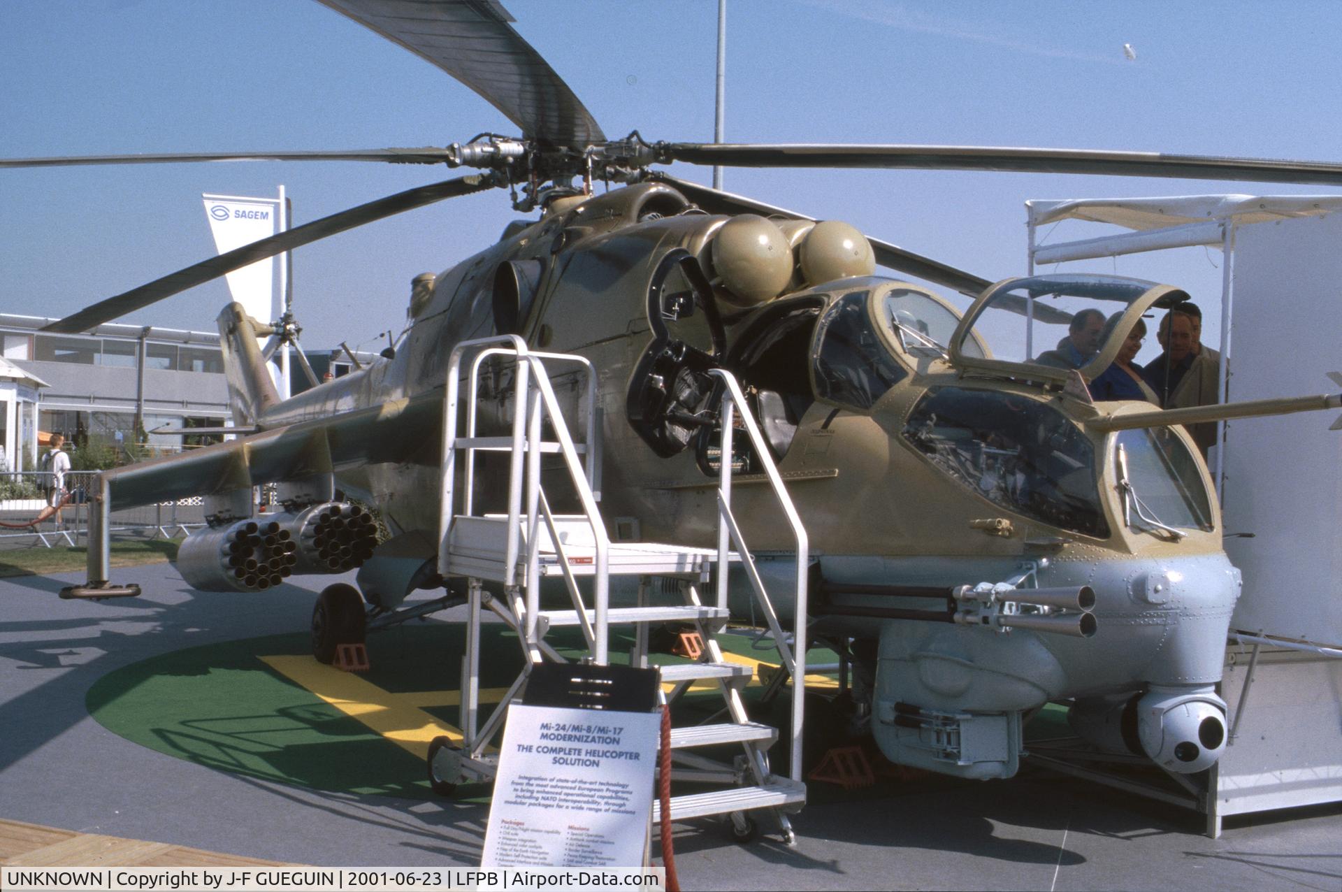UNKNOWN, Mil Mi-24P Hind F C/N 3532432622945, On display at 2001 Paris-Le Bourget airshow.