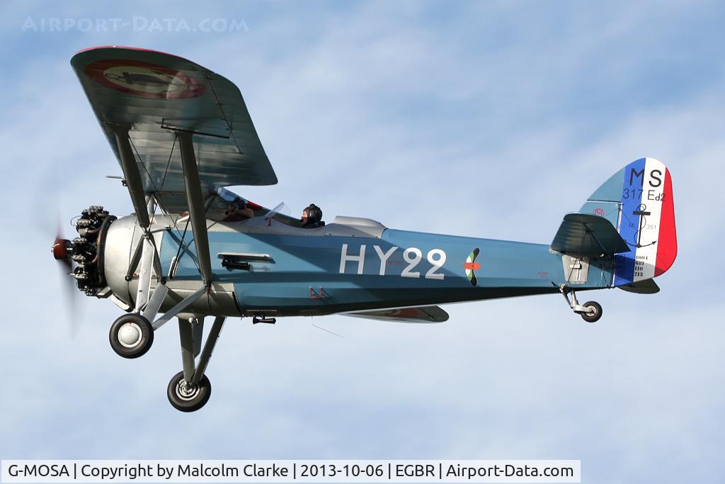 G-MOSA, 1952 Morane-Saulnier MS.317 C/N 351, Morane-Saulnier MS.317 at The Real Aeroplane Club's Pre-Hibernation Fly-In, Breighton Airfield, October 2013.