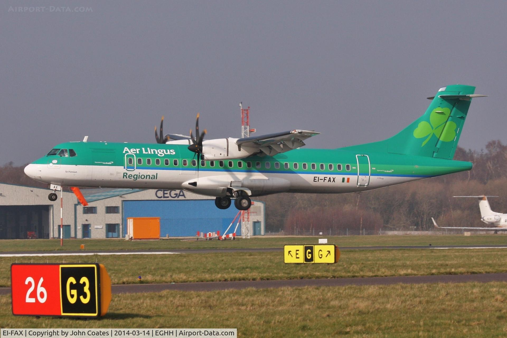 EI-FAX, 2013 ATR 72-600 (72-212A) C/N 1129, About to touchdown 26