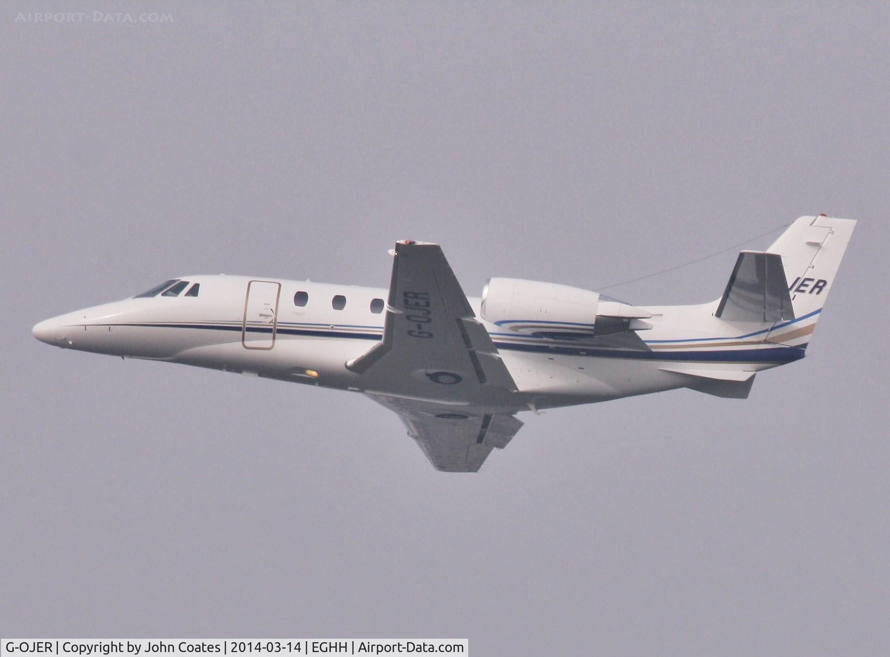 G-OJER, 2013 Cessna 560XL Citation XLS+ C/N 560-6148, Foggy departure