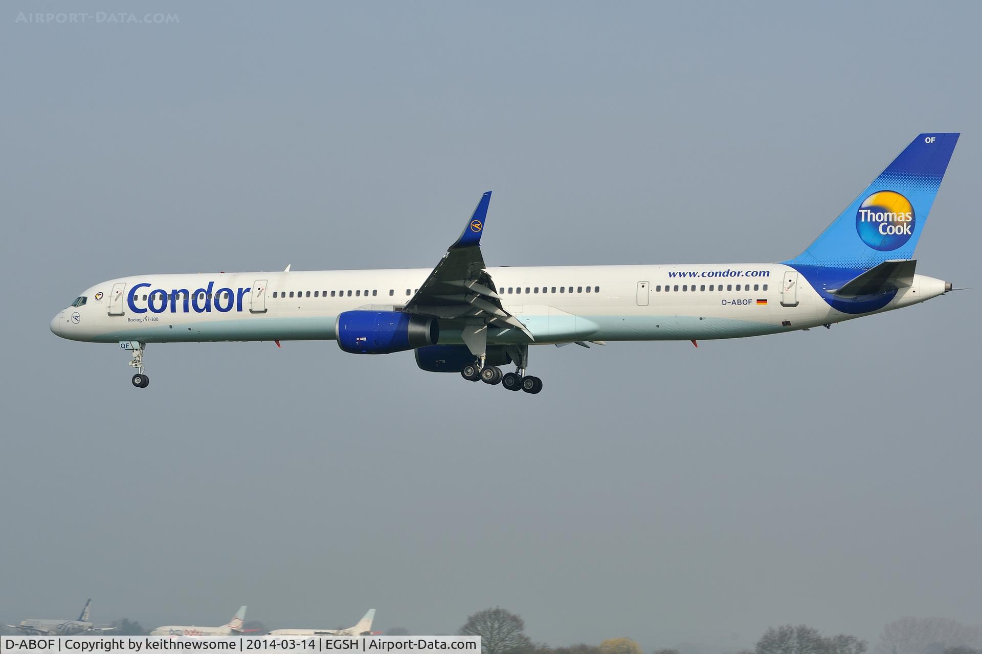 D-ABOF, 1999 Boeing 757-330 C/N 29013, Arriving for spray job !